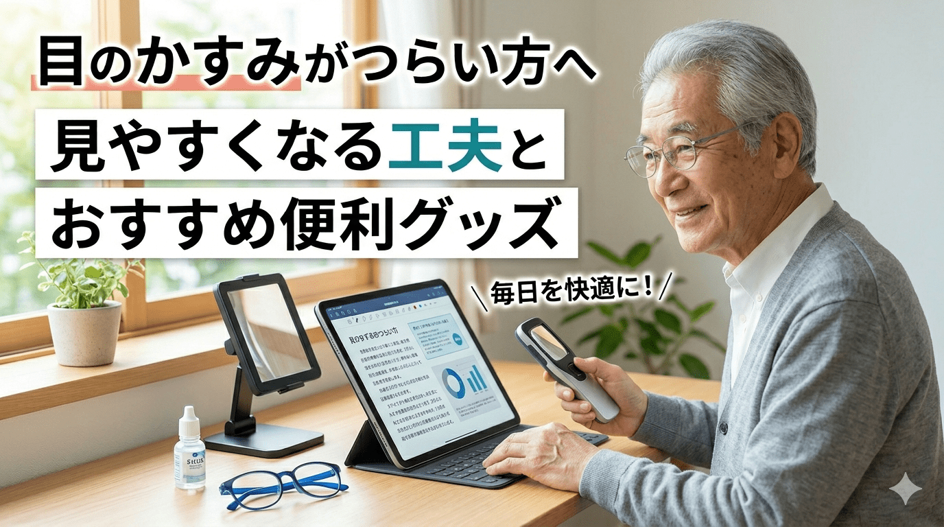 目のかすみがつらい方へ｜見やすくなる工夫とおすすめ便利グッズ
